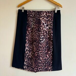 Cynthia Roley || Women’s Leopard Jaguar Print, Slimming pullover Skirt size M